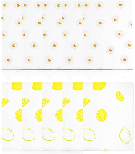 Lot 8 Tapis Réfrigérateur Antidérapant Lavable – 45x30cm Citron – Protection Étagères Frigo Cuisine