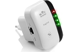 AIGOLINK Répéteur WiFi 300Mbps Amplificateur WiFi Puissant, WiFi Extender 2.4GHz, WiFi Booster, Bouton WPS, Installation Facile, 1 Port Ethernet, Compatible avec Toutes Les Box internet-802.11B/G/N