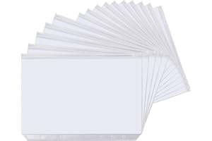 SEMAZZ A5 Zipper Binder Punched Pockets,20 PCS PVC Plastic Budget Binder Pockets 6 Holes Ring Binders Document Organizer Bill Folder Money Cash Envelope Punch Wallet Organiser for Home Office Stationery