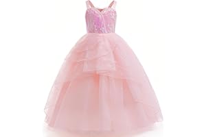 Tangsenyu New Glinda Costume Kids Good Witch Purple Fairy Sequins Princess Tulle Dress