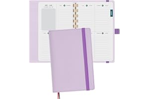 BEZEND Petit Agenda 2026 de Poche A6 17 x 11 cm [en Français] - Agenda 2026 Spirale Semainier avec Couverture Souple en Cuir PU, Lilas