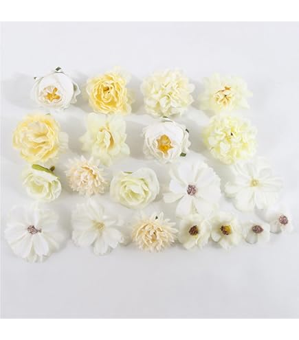 24 Fiori Finti Teste Multicolore - Decorazione In Tessuto Per Matrimoni E Feste - Foto 3