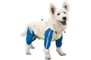 MEIAOBEST Dog Full Coverage Raincoat with Traction Holes,Lightweight Waterproof Windproof Dog Coat with Reflective Stripes,Pet Rainwear Poncho Jacket for Small Medium Dogs_2XL(Blue)