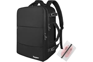 Taygeer Zaino 40x30x20 per Ryanair e Wizzair, Zaino da Viaggio Aereo Bagaglio a Mano Piccolo con Portascarpe, Borse da Cabina Uomo Donna Impermeabile Zaini Porta PC 14 Pollici per Scuola Lavoro, Nero