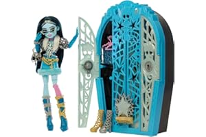 Monster High Monstrueux Secrets Frankie Stein Coffret Énigmes à Hauntlywood avec poupée, Dressing et Plus de 19 Surprises Glamour, Dont des vêtements pour poupée, JBG81