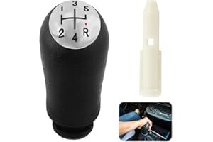 MxyVrix Pommeau de levier de vitesse manuel à 5 vitesses pour Renault Clio III, Megane 2 Laguna 2, Clio 4 - Pommeau, avec adaptateur - Design ergonomique pour un passage de vitesse rapide et doux