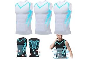 GOZYLA Debardeur Homme, Débardeurs Compression Corset Amincissant Tee Shirt sans Manche Hommes Gynécomastie Gaine Gilets Sport Mise Forme Ionique