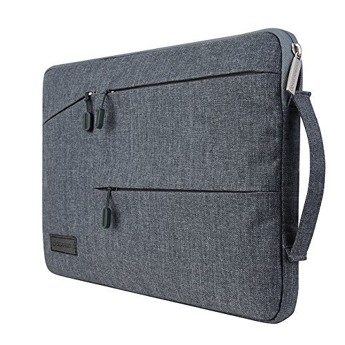 Acxeon Business Laptop Netebook Hülle Sleeve Tasche einfachen Stil Wasserabweisendes Nylongewebe Notebook Sleeve für MacBook Air / Pro Retina, Surface pro4, Ultrabook /Netbook (15.6″, Grau) - 3