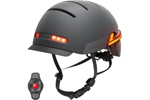 LIVALL RIDING LIVALL Casque de Vélo Bluetooth avec Lumières LED, Clignotants, avec Microphone et Haut, Casque de Vélo Intelligent avec Télécommande, Alarme SOS, Parleur, Homme et Femme Adultes