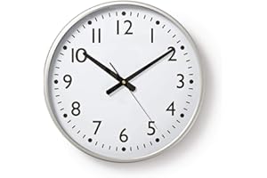 Nedis CLWA016PC38AL zegar ścienny w kształcie okręgu, średnica 38 cm, łatwo czytelne cyfry