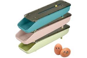 CONBLOM Automatisch rollende Eieraufbewahrungsbox, Kunststoffaufbewahrungsbehälter Küche Kühlschrank Aufbewahrungsorganisation Halter Eierkorb Boxen Tablett