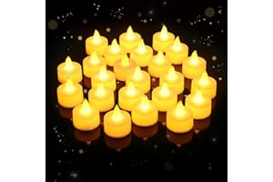 AUBESS 24 sztuki podgrzewaczy LED, ciepłe podgrzewacze LED, bezpłomieniowa symulacja, elektryczne podgrzewacze LED na imprezy, spowiedź, randki, do wystroju mieszkania (średnica 3,7 cm x wys. 4,1 cm)