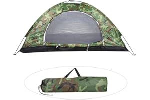 Cerlingwee 1 Person Camouflage Dome Tent, Portable and Lightweight, 3 Season, Water Resistant, Ideal for Camping, Hiking, Beach