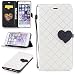 Produktbild Lonchee Apple iPhone 6 plus/6s Plus 5.5 Wallet Tasche Brieftasche Schutzhülle,Liebesschnalle Farbabstimmung Design Hochwertige PU Leder Folio Tasche Case Hülle im Bookstyle mit Standfunktion Kredit Kartenfächer Abnehmbare Handschlaufe(Weiß)