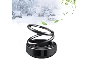 Fufre Aexzr Przenośne mini ogrzewanie kinetyczne, solarne, z podwójnym pierścieniem, obracane o 360 stopni, automatyczne, mini przenośne ogrzewanie kinetyczne do auta, salonu, kolor czarny