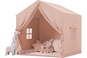 WILWOLFER Cabane Tente Enfant Interieure: Brun Tente Enfant Exterieur de Jardin - Maison Bébé Intérieur Fille avec Fenêtre - Maison de Jeux bébé Interieur Cabane Chambre Enfants - Jeu Maison Garçons Filles