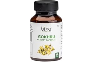 bixa Botanical Gokshura Extract Capsules (Tribulus terrestris/Gokhru) - 60 Veg Capsules (450 mg)