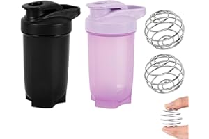 Moerstar 2 Pièces Bouteilles de Shaker Protéine, Protein Shaker 500 ml avec Boule Shaker, Anti-Fuite, sans BPA, Blender Bottle pour Fitness Sport Gym