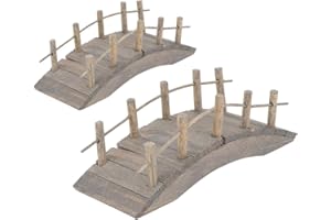 GANAZONO 2 Pièces Décor en Bois Décor À La Maison Maison De Poupée Pont en Forme De Décor De Jardin Petit Pont Accessoire Ornements De Bureau À La Maison Décor De Jardin Extérieur Pont De