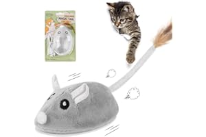 Adiwo Souri Jouet, Jouet pour Chat Souri électrique, avec Souris à détection Intelligente, Rechargeables par USB Queue à Plumes pour Attrape Souris pour Chat l'intérieur et l'extérieur