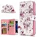 Produktbild Roreikes Samsung Galaxy S7 Edge , Galaxy S7 Edge Case , Hülle Muster Blume Strap Wallet Cover Tasche Bunte Retro PU Leder Flip Case Handytasche Muster Schutz Hüllen im Bookstyle Handyhülle Ledertasche mit Stand mit Neun Funktion Kartenfächer Magnetverschluss Magnet Etui Schale Schutzhüllen für Samsung Galaxy S7 Edge