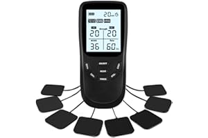 HONGXIAN Professionale Elettrostimolatore Muscolare Tens/EMS/Massaggio, Dispositivo di Terapia Ricaricabile, 36 Modalità di Dolore, 20 Livelli di Intensità per 8 Elettrodi, TENS per la Riduzione del Dolore