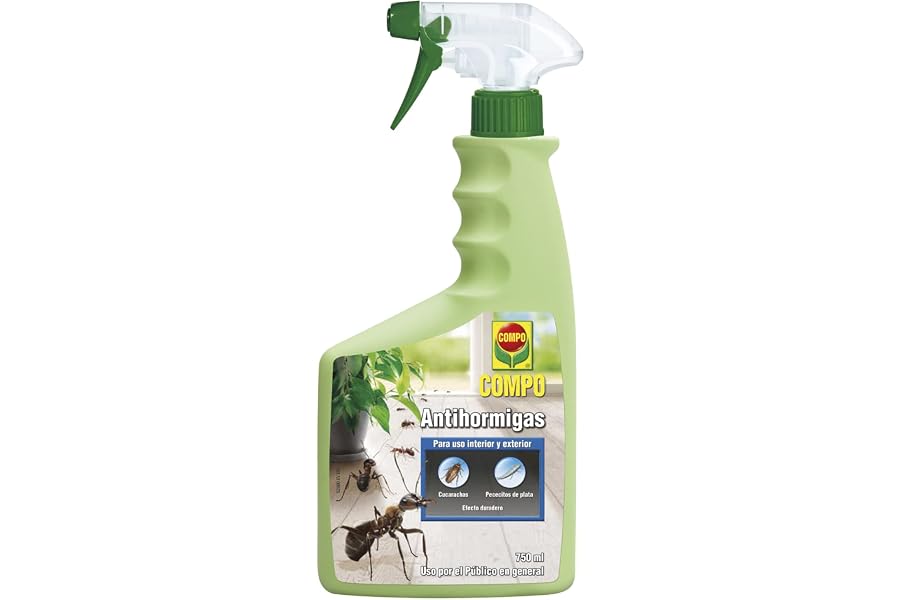 COMPO Antihormigas Pistola, Envase pulverizador, Apto para Uso doméstico, Hogar y jardín, Efecto Duradero, 750 ml