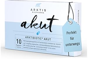 ‎ARKTIS BIOPHARMA Arktis BioPharma Arktibiotic® Akut 10 Kapseln in Apothekenqualität für akuten Darmaufbau nach und während Antibiotika - Probiotika für Unterwegs - Ideal für die Reise Apotheke - Mit 3 Bakterienstämmen