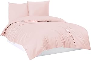 Mixibaby Bettwäsche Bettgarnitur Bettbezug 100% Baumwolle 135x200 155x220 200x200 200x220, Farbe:Rosa, Größe:135 x 200 cm