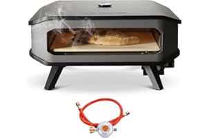 ‎COZZE Cozze® 17" Gas-Pizzaofen mit Thermometer, Pizzastein, Regler und Schlauch 8,0 kW 50 mbar
