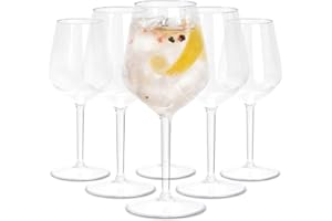 TUNDRA ICE INTERNATIONAL - Juego de 6 Copas VINO, COCKTAIL 330 ml IRROMPIBLES, Tritan® (Plástico Duro), BPA-Free, Reutilizables y Lavables en Lavavajillas, Transparentes, para VINO TINTO y BLANCO