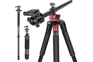 NEEWER 184cm Trépied Monopode, Colonne Centrale, Tête Sphérique Aluminium Plaque QR de Type Arca, Sac, Trépied Horizontal, Support de Caméra Aérienne pour Caméra DSLR Caméscope Charge Max.33lb