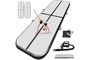 Airtrack matte tapis de gymnastique 10cm / 20cm Haut Tapis Entraînement epais 3M/4M/5M/6M/7M/8M/9M/10M /11M/12M Tapis de Gym Gonflable Piste Gonflable Gymnastique Tumbling Gymnastique avec Pomp a air