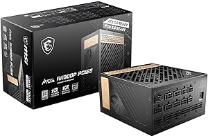 MSI MEG Ai1300P PCIE5 Bloc d'alimentation, Prise EU, 1300W, 80 Plus Platinum, ATX 3.0 100% Modulaire, Support GPU PCIe 5.0, C