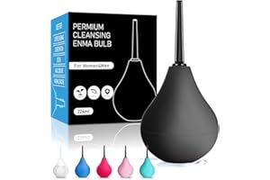 PROPODUSCHE 224ML Douche Enema kit Silicone, Reusable Enema for Constipation Cleaner for Men Women(Black)