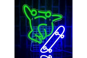 PILOYINDE Skateboard Neon Signs Funny Animals Personalised Neon Sign USB Neon Lights for Store Bedroom Bar Party Wall Decor Holiday Gifts