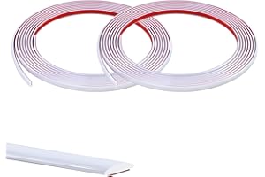 ZAYEJOD 10M(5Mx2 Rollen) Weiß Kachelkantenleiste Zierleisten Selbstklebend Tapetenrand Wandperlenleiste Dekorative flache Kante Flexible PVC Vollendungsleisten für Wandkacheln,Decke,Spiegel,Schrank,Platte,8mm