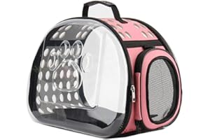 FREESOO Transportin Gato, Transportin Perro Portador de Viaje Bolso de Hombro Bolsa de Transporte para Mascotas Perros Gatos Transpirable Plegable Viaje Coche Portátil en Tren, Coche, Avión 42*28*32cm