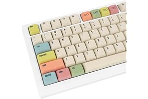 JOLINTAL 134 Tasten Canvas Retro Beige Tastenkappen, PBT Farbe Stil Macaron Farbe Tastenkappen, für mechanische Tastaturcoder, Liebes-Tastenkappen