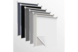 Homland Store Occultant sans Perçage, Rideaux Occultant avec Revêtement d'argent, Isolation Thermique, Installation Simple, pour Chambre, Salon, Cuisine, Salle de Bain,Blanc,120 x 230 cm