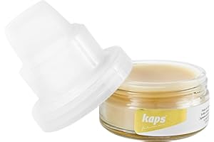Pasta woskowa do butów, wosk wodoodporny do skóry z organicznym woskiem pszczelim i gąbką, Kaps B-Wax, przezroczysty, Przezroczysty do wszystkich kolorów, 50 ml - 1.70 fl. Oz.