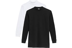 Channo Chemise de sous-vêtement Thermique pour Enfants à col Haut et à Manches Longues, Couleurs Unies