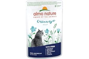 Almo Nature Functional Urinary Help - Wilgotna karma dla dorosłych kotów i ryb - wsparcie dla dobrego samopoczucia dróg moczowych - 30 worków po 70 g