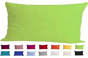 beties Basic Kissenbezug ca. 40x80 cm Kissenhülle 100% Baumwolle in vielen fröhlichen Uni-Farben (apfelgrün)