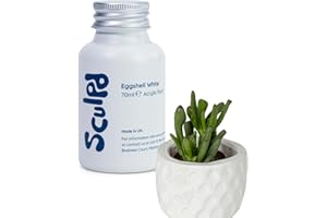 Sculpd, Vernice acrilica di colore bianco guscio d'uovo, base per ceramiche realizzate con argilla autoindurente, per creazioni artigianali impermeabili, pigmento ricco, 50 ml