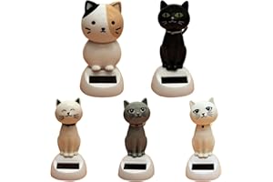 Kaxenig Chat Animal Dansant Solaire, Chat Danseur Solaire Voiture, Décorations De Tableau De Bord De Jouet De Chat De Dessin Animé Solaire, Figurine Solaire Voiture