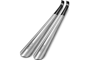 NINEMAX 42cm Metalowy róg do butów z Długim Uchwytem 2szt Bardzo Długie Rogi Do Butów Wytrzymałe z uchwytem dla Mężczyzn, Kobiet w Podeszłym Wieku