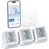 X-Sense WiFi Higrometre İ&ccedil; Mekan Nemi, SBS50 Baz İstasyonu, Uygulama Bildirimli Akıllı Higrometre Termometre, Oda Sıcaklığı İ