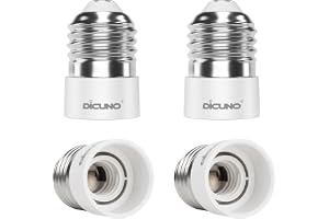 DiCUNO 4 Stycken E27 till E14 adapter omvandlare, Högkvalitativ lamphållare, Hög temperaturbeständig lampbas för LED-lampor