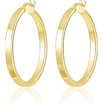Pendientes Aro De Plata De Ley 925 Hipoalergénicos | Chapado En Oro 14K, 8 Tamaños (15-70mm), Para Mujer
